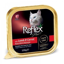 Reflex Plus Kıyılmış Kuzu Etli ve Havuclu Yetişkin Kedi Konserve Maması 100 Gr