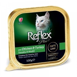 Reflex Plus Kıyılmış Tavuklu ve Hindi Etli Yetişkin Kedi Konserve Maması 100 Gr