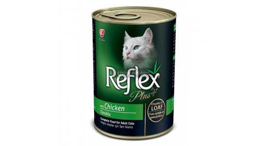 Reflex Plus Kıyılmış Tavuklu Yetişkin Kedi Konserve Maması 400 Gr