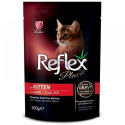 Reflex Plus Kuzu Etli Parca Etli Konserve Yavru Kedi Maması 100 Gr