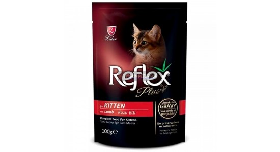 Reflex Plus Kuzu Etli Parca Etli Konserve Yavru Kedi Maması 100 Gr