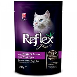 Reflex Plus Kuzu Etli ve Ciğerli Parca Etli Yetişkin Kedi Konserve Maması 100 Gr