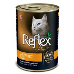 Reflex Plus Parca Etli Tavuklu Yetişkin Kedi Konserve Maması 400 Gr