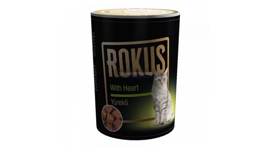 Rokus Yürekli Yetişkin Kedi Konserve Maması 410 Gr