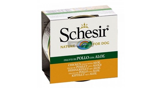 Schesir Jel İcinde Tavuklu ve Aloeverali Köpek Konserve Maması 150 Gr