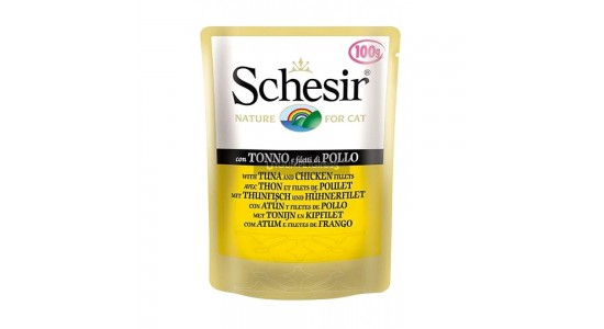 Schesir Jel İcinde Ton Balıklıtavuklu Kedi Maması 100 Gr