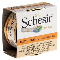 Schesir Kendi Suyunda Pisirilmis Ton Balıklıtavuklu Yetişkin Kedi Konserve Maması 70 Gr