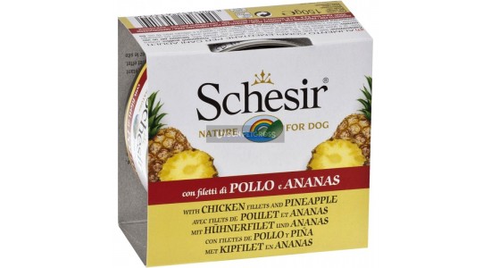 Schesir Nature Tavuklu ve Ananasli Köpek Konserve Maması 150 Gr