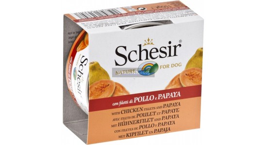 Schesir Nature Tavuklu ve Papayali Köpek Konserve Maması 150 Gr