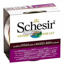 Schesir Suda Pisirilmis Tavuklu Sığır Etli Yetişkin Kedi Konserve Maması 85 Gr
