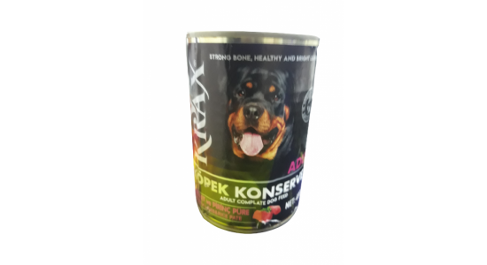 Krax Kuzu Etli Kıyılmış Yetişkin Köpek Konserve Maması 400 Gr