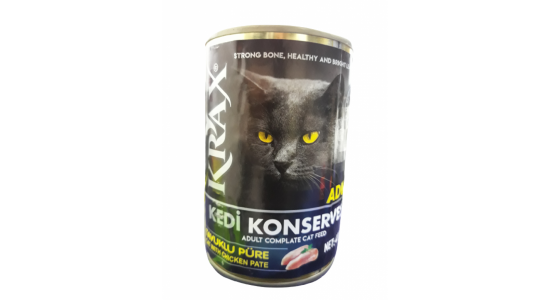 Krax Tavuklu Kıyılmış Yetişkin Kedi Konserve Maması 400 Gr