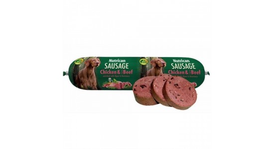 Nutrican Sausage Tavuklu ve Biftek Etli Köpek Ödül Sosisi 800 Gr
