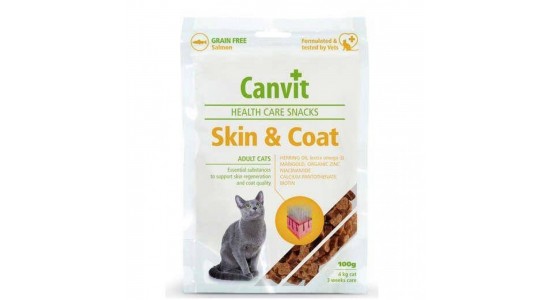 Canvit Skincoat Deri Tüy Sağliği Tahılsız Somonlu Kedi Ödülü 100 Gr