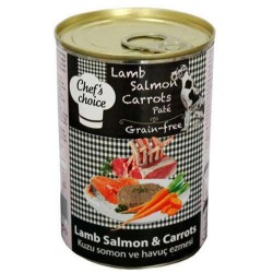 Chef's Choice Kuzu Etli ve Somonlu Kıyılmış Yetişkin Köpek Konserve Maması 400 Gr