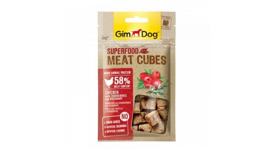 Gimdog Meatcubes Tavuklu Kizilcik ve Biberiye Köpek Ödülü 70 Gr