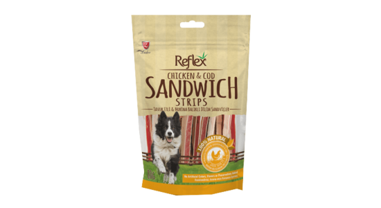 Reflex Köpek Ödül Tavuklu ve Morina Balik Dilim Sandvic 80 Gr