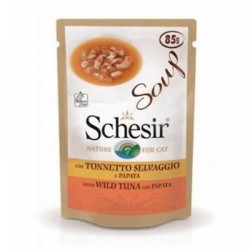 Schesir Yetişkin Kediler İcin Doğal Ton Balıklı ve Papayali Tamamlayici Mama 85 Gr