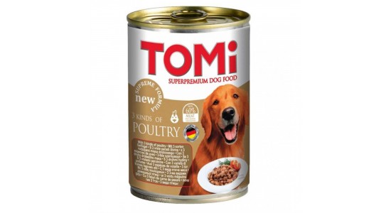 Tomi 3 Çeşit Kümes Hayvanlı Köpek Konserve Maması 400 Gr