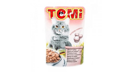 Tomi Dana Etli ve Hindi Etli Yetişkin Kedi Konserve Maması 100 G