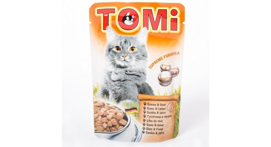 Tomi Kaz Etli ve Ciğerli Yetişkin Kedi Konserve Maması 100 Gr