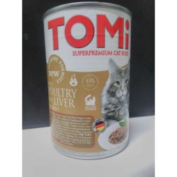 Tomi Kümes Hayvanlı ve Ciğerli Kedi Konserve Maması 400 Gr