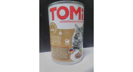 Tomi Kümes Hayvanlı ve Ciğerli Kedi Konserve Maması 400 Gr