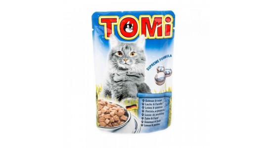 Tomi Somonlu ve Alabalıklı Yetişkin Kedi Konserve Maması 100 Gr