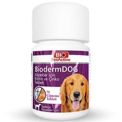 Bio Pet Active Bioderm Biotin ve cinko Köpek Tableti 37.5 Gr (75 Tablet)