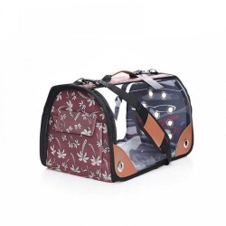 Lepus Şeffaf Fly Bag Kedi Köpek Tasima cantasi Palmiye Kahve Large