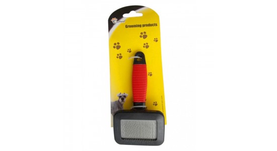 Plastik Sapli Kedi ve Köpek Taraği ve Fırçası 7x5 Cm
