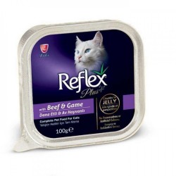 Reflex Plus Parca Etli Dana Etli ve Av Hayvanlı Yetişkin Kedi Konserve Maması 100 Gr