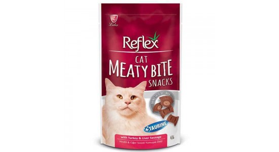 Reflex Meaty Bite Hindi ve Ciğer Sosis Yumusak Kedi Ödülü 40 Gr