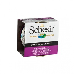 Schesir Suda Pisirilmis Ton Balıklı Sığır Etli Yetişkin Kedi Konserve Maması 85 Gr