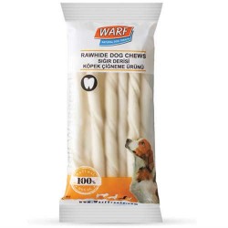 Warf Beyaz Burgu cubuk Sığır Derisi Köpek Ödülü (12 Cm-20 Li Paket)